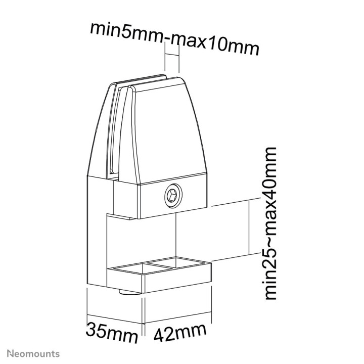 Neomounts NS-CLMP40WHITE Jeu de pinces de bureau (2 pcs) - max 5 kg