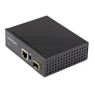 StarTech.com Convertisseur Fibre RJ45 PoE+ Industriel 60W - SFP vers RJ45 - Gigabit Fibre Optique Mono Mode/Multi Mode vers Cui