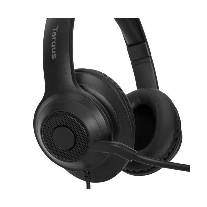 Targus AEH102GL écouteur/casque Avec fil Arceau Appels/Musique USB Type-A Noir