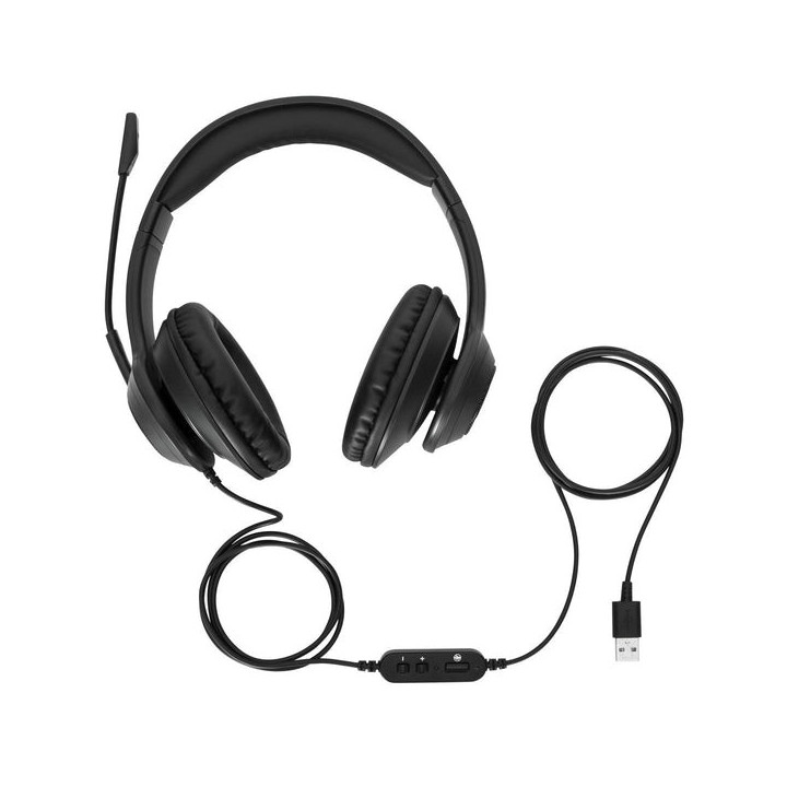 Targus AEH102GL écouteur/casque Avec fil Arceau Appels/Musique USB Type-A Noir