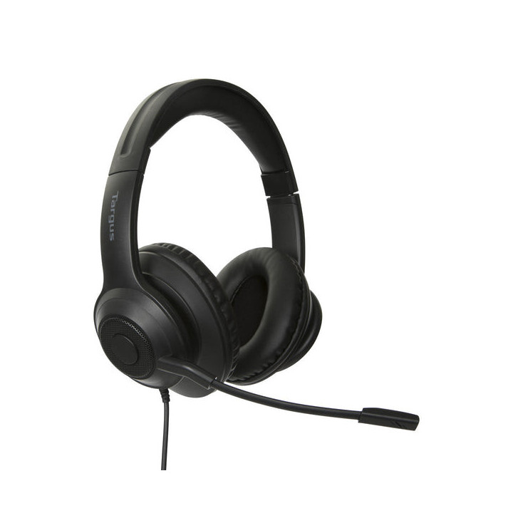 Targus AEH102GL écouteur/casque Avec fil Arceau Appels/Musique USB Type-A Noir