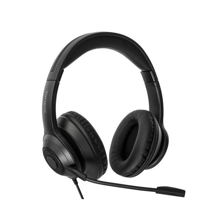 Targus AEH102GL écouteur/casque Avec fil Arceau Appels/Musique USB Type-A Noir