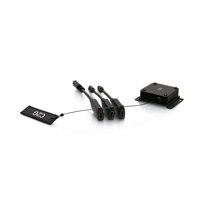 C2G Boucle d’adaptateurs dongle 4K HDMI® à boîtier universel rétractable avec Mini DisplayPort™, DisplayPort et USB-C®