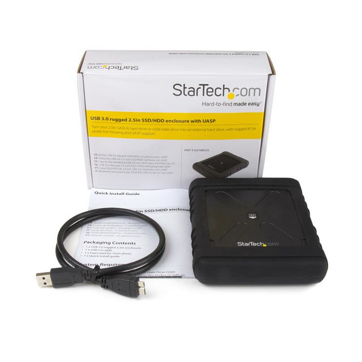 StarTech.com Boîtier USB 3.0 antichoc pour disque dur SATA 6Gb/s de 2,5" - Boîtier HDD / SSD robuste avec UASP
