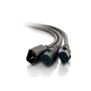 C2G 1.8m, C14 IEC - 2xC13 IEC Noir 1,8 m Coupleur C14 Coupleur 2 x C13
