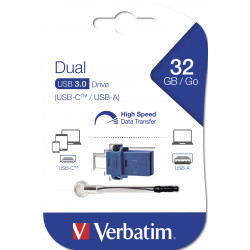 Verbatim Clé USB à double connectique de type C/USB 3.0 32 Go