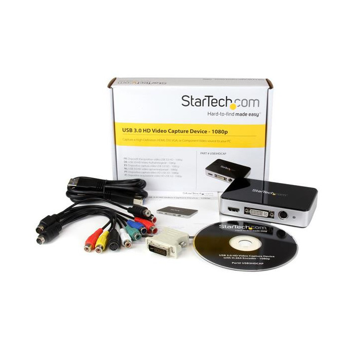 StarTech.com Boîtier d'acquisition vidéo HD USB 3.0 - Enregistreur vidéo HDMI / DVI / VGA / Composant - 1080p - 60fps
