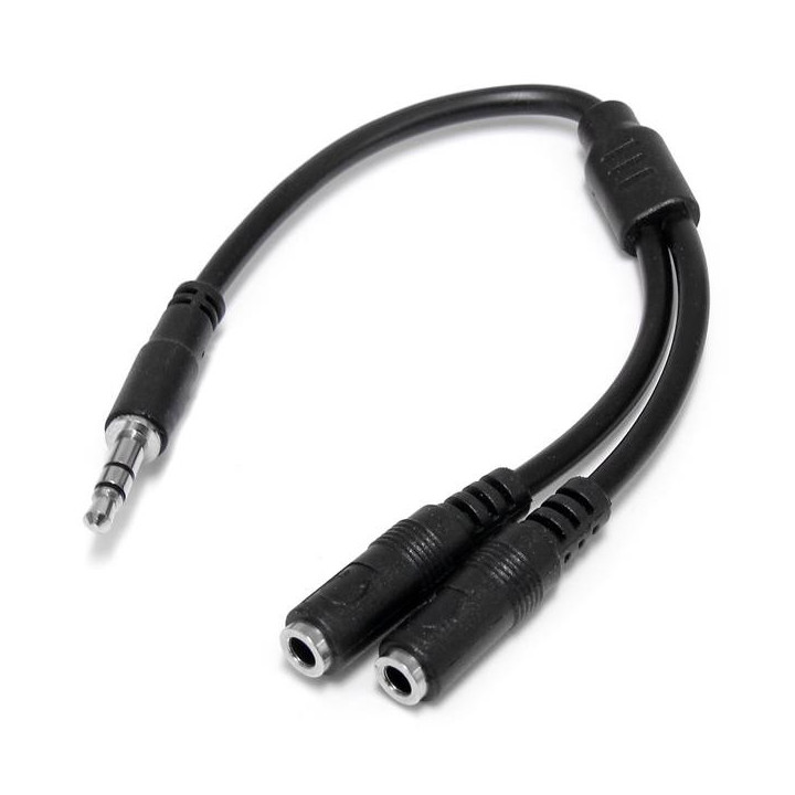 StarTech.com Câble répartiteur stéréo Slim - Mâle 3,5 mm vers 2 femelles 3,5 mm