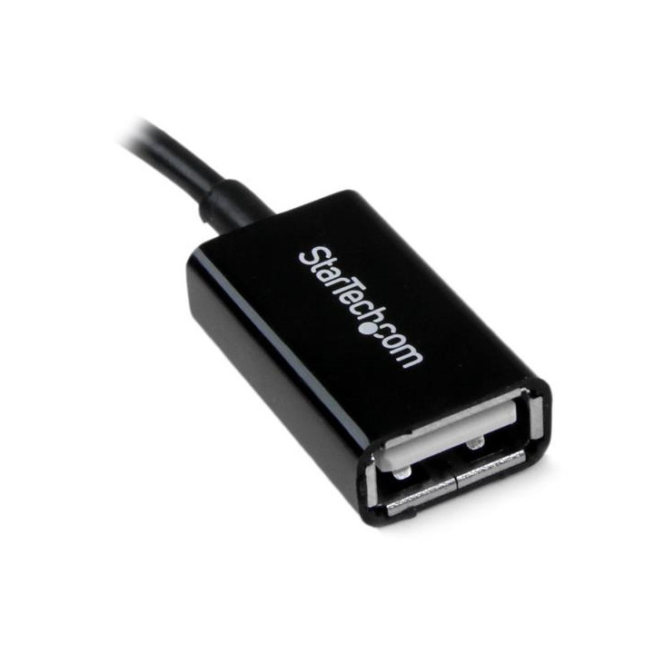 StarTech.com Câble adaptateur Micro USB vers USB Host OTG de 12cm - Mâle / Femelle - Noir