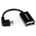 StarTech.com Câble adaptateur Micro USB à angle droit vers USB Host OTG de 12cm - Mâle / Femelle