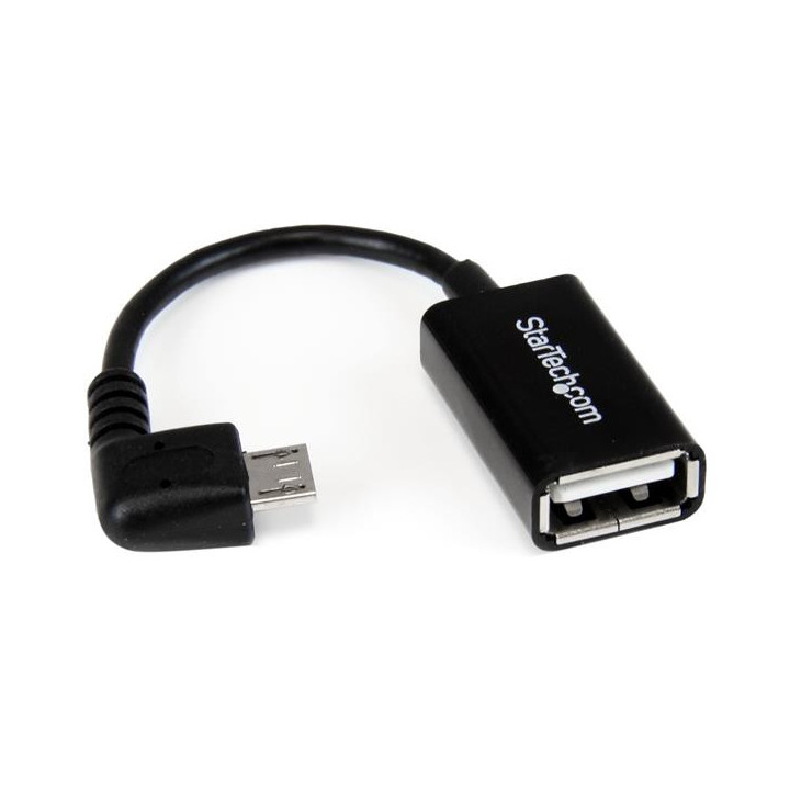 StarTech.com Câble adaptateur Micro USB à angle droit vers USB Host OTG de 12cm - Mâle / Femelle