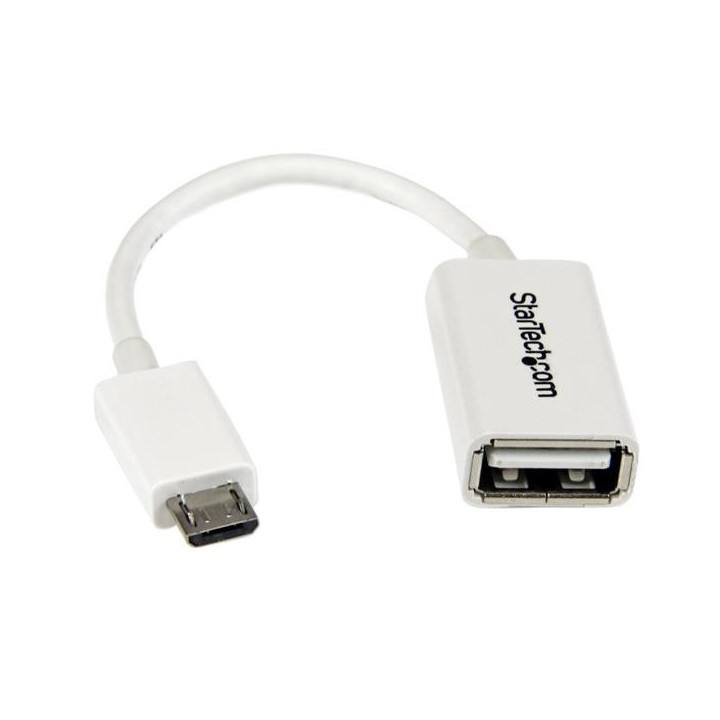 StarTech.com Câble adaptateur Micro USB vers USB Host OTG de 12cm - Mâle / Femelle - Blanc