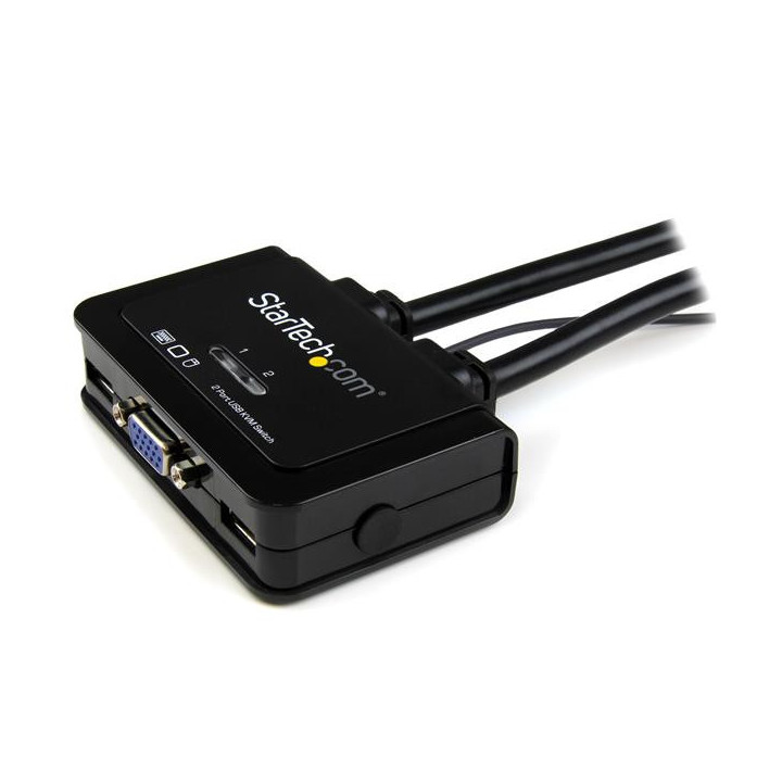 StarTech.com Switch KVM USB VGA à 2 ports - Commutateur KVM alimenté par USB avec câbles et commutateur à distance