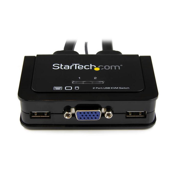 StarTech.com Switch KVM USB VGA à 2 ports - Commutateur KVM alimenté par USB avec câbles et commutateur à distance