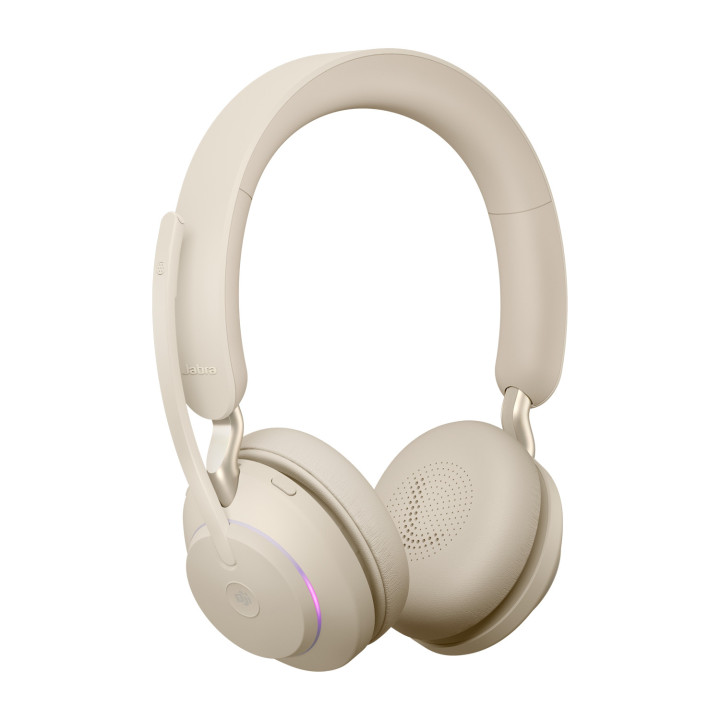 Jabra Evolve2 65 Casque Sans fil Arceau Bureau/Centre d'appels USB Type-C Bluetooth Beige
