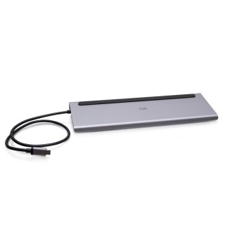 C2G Station d'accueil USB-C 10-en-1, triple écran avec HDMI, DisplayPort, VGA, Ethernet, USB, lecteur de carte SD, audio 3,5 m