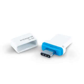 Integral INFD16GBFUSDUAL3.0-C lecteur USB flash 16 Go USB Type-A / USB Type-C 3.2 Gen 1 (3.1 Gen 1) Blanc, Bleu