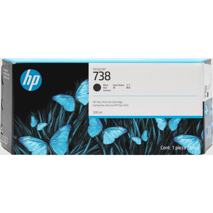 HP Cartouche d’encre DesignJet 738, noir, 300 ml