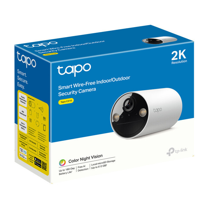 TP-Link Tapo C410 caméra de sécurité Balle (forme) Caméra de sécurité IP Extérieure 2304 x 1296 pixels Plafond/mur