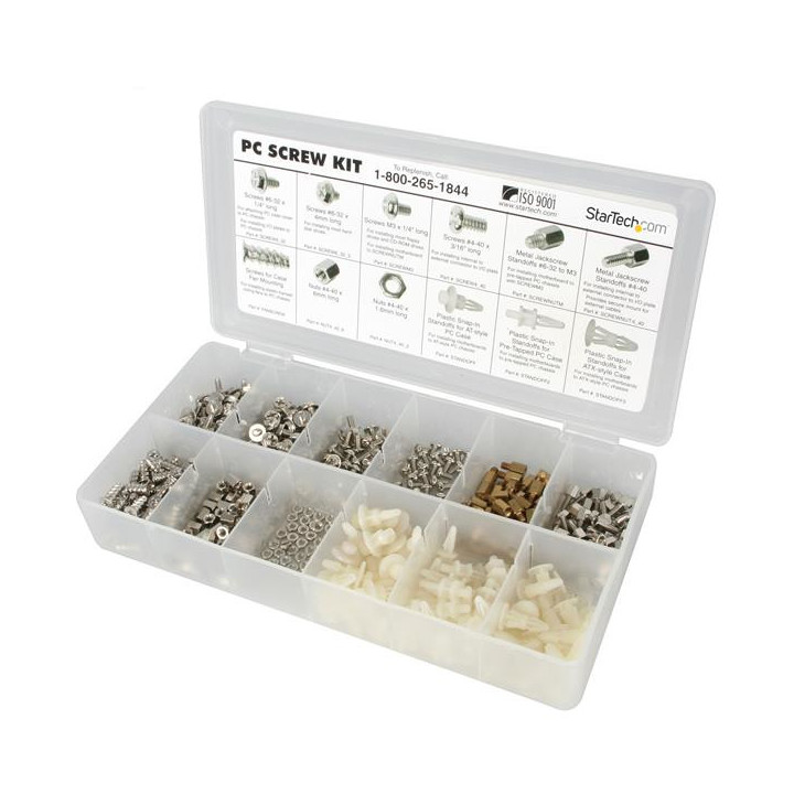 StarTech.com Ensemble de vis d'ordinateur, assortiment de luxe - Vis, écrous et entretoises