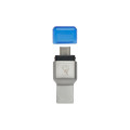 Kingston Technology MobileLite Duo 3C lecteur de carte mémoire USB 3.2 Gen 1 (3.1 Gen 1) Type-A/Type-C Bleu, Argent
