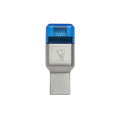 Kingston Technology MobileLite Duo 3C lecteur de carte mémoire USB 3.2 Gen 1 (3.1 Gen 1) Type-A/Type-C Bleu, Argent