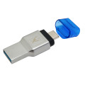 Kingston Technology MobileLite Duo 3C lecteur de carte mémoire USB 3.2 Gen 1 (3.1 Gen 1) Type-A/Type-C Bleu, Argent