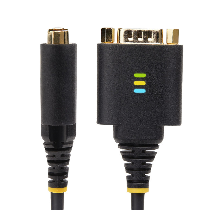 StarTech.com Adaptateur USB vers Série de 2 Ports de 60cm, Vis/Écrous DB9 Interchangeables, COM Rétention, Câble Convertiss