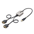 StarTech.com Adaptateur USB vers Série de 2 Ports de 60cm, Vis/Écrous DB9 Interchangeables, COM Rétention, Câble Convertiss