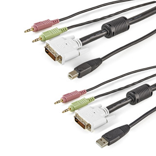 StarTech.com Câble KVM de 1.80m USB DVI 4 en 1 avec Prises Audio et Micro