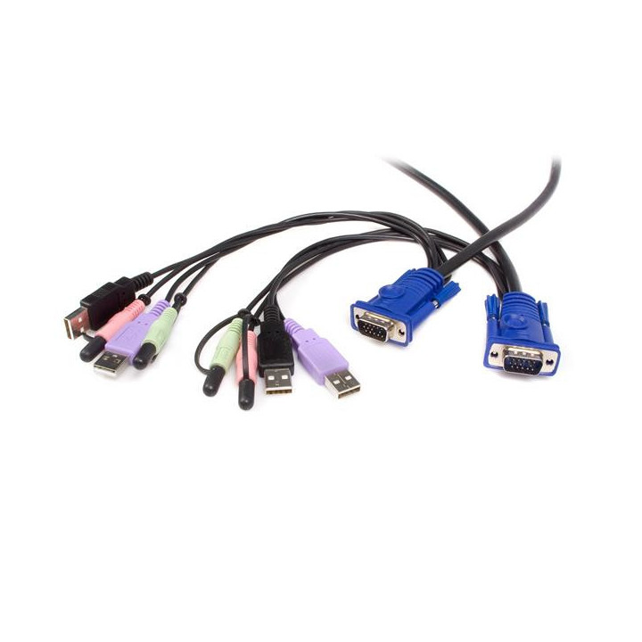 StarTech.com Câble Commutateur KVM 2 Ports VGA, USB et Audio - Switch KVM - 2048x1536