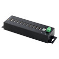 StarTech.com Hub USB 2.0 10 ports Industriel - Hub USB Robuste avec Protection ESD Niveau 4 - Hub USB-A Montable sur Mur/Bureau