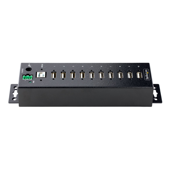 StarTech.com Hub USB 2.0 10 ports Industriel - Hub USB Robuste avec Protection ESD Niveau 4 - Hub USB-A Montable sur Mur/Bureau