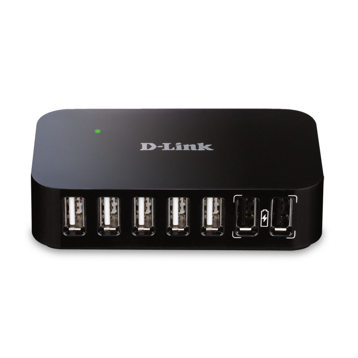 D-Link DUB-H7 USB 2.0 Type-B 480 Mbit/s Noir