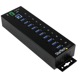 StarTech.com Concentrateur USB 3.0 10 ports - 5Gbps - Concentrateur USB-A industriel en métal avec protection contre les déch
