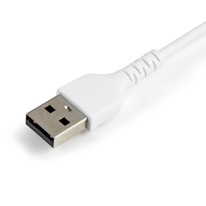 StarTech.com Câble USB-A vers Lightning Blanc Robuste 30cm - Câble de Charge/Synchronisation de Type A vers Lightning en Fibr
