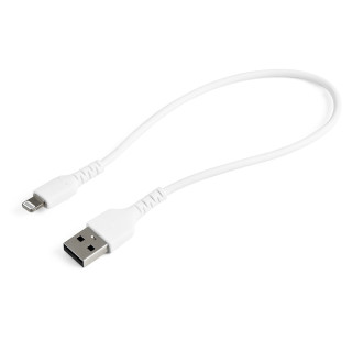 StarTech.com Câble USB-A vers Lightning Blanc Robuste 30cm - Câble de Charge/Synchronisation de Type A vers Lightning en Fibr