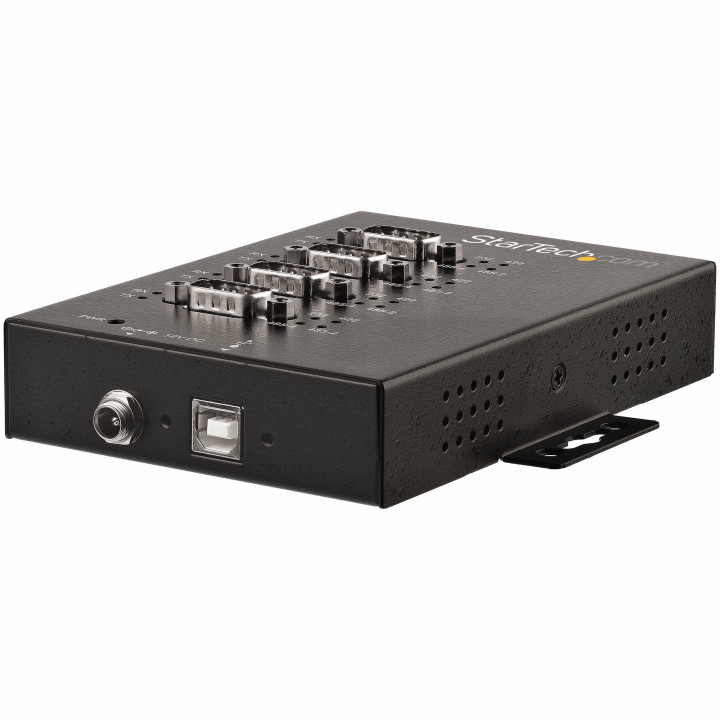 StarTech.com Hub Série 4 Ports USB vers RS232/RS485/RS422 - Convertisseur Industriel USB 2.0 vers DB9 - IP30 - Hub Série Mét