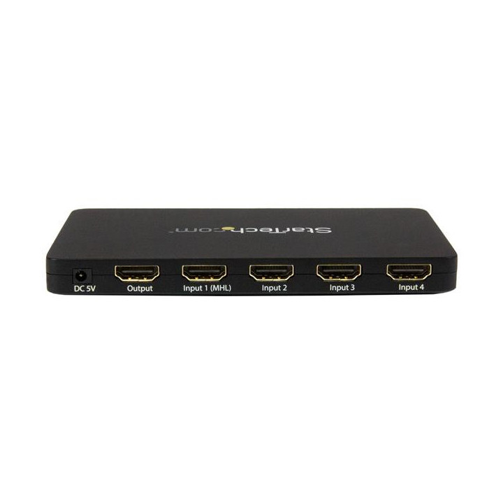 StarTech.com Switch HDMI automatique à 4 ports avec boîtier en aluminium et support MHL - Commutateur HDMI 4x1 - 4K 30Hz