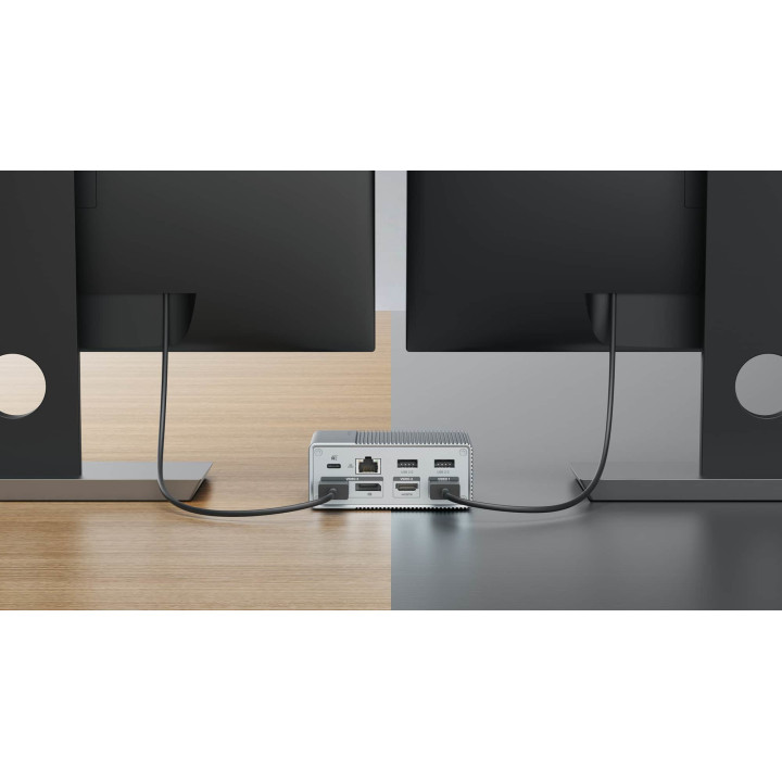 HYPER HDG212B station d'accueil USB 3.2 Gen 2 (3.1 Gen 2) Type-C Argent
