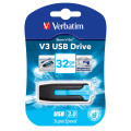 Verbatim V3 32GB lecteur USB flash 32 Go USB Type-A 3.2 Gen 1 (3.1 Gen 1) Noir, Bleu