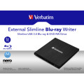 Verbatim External Slimline lecteur de disques optiques Blu-Ray RW Noir
