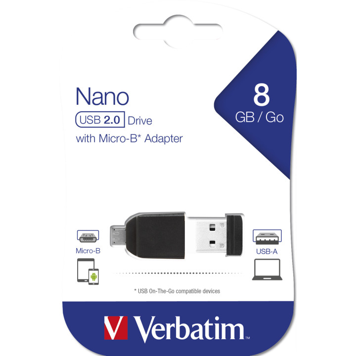Verbatim Store' n' Go Nano lecteur USB flash 8 Go USB Type-A 2.0 Noir