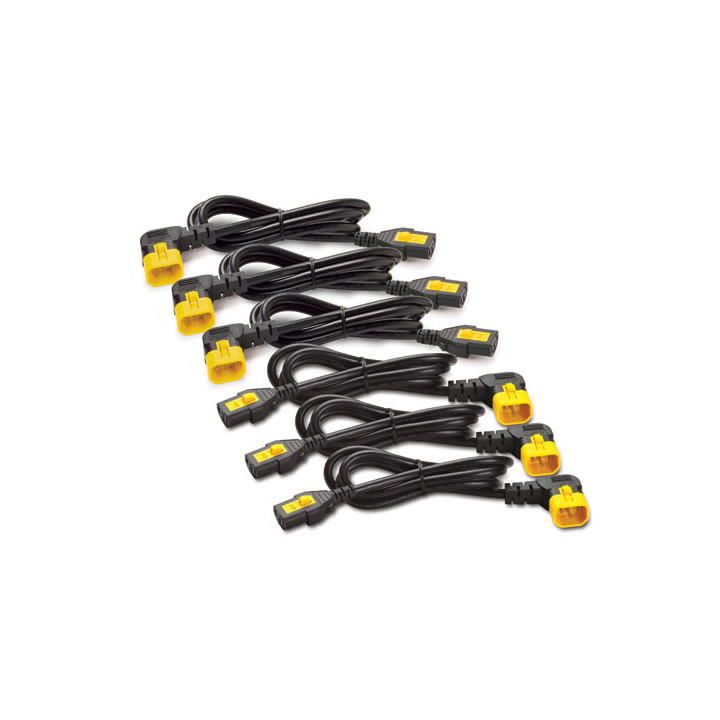 APC , Power Cord Kit (6 ea), Locking, C13 TO C14 (90 Degree), 0.6m