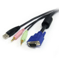 StarTech.com 10 ft 4-in-1 USB, VGA, Audio, and Microphone KVM Switch Cable câble kvm Noir 3,05 m