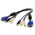 StarTech.com 10 ft 4-in-1 USB, VGA, Audio, and Microphone KVM Switch Cable câble kvm Noir 3,05 m