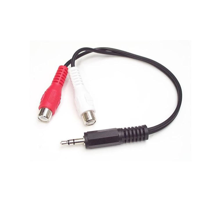 StarTech.com Câble Adaptateur Audio Mini-Jack 3.5mm Mâle vers 2x RCA / Cinch Femelle - 15 cm
