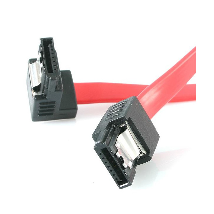 StarTech.com 12" latching sata cable - 1 Right Angle M/M câble SATA 0,3 m Rouge