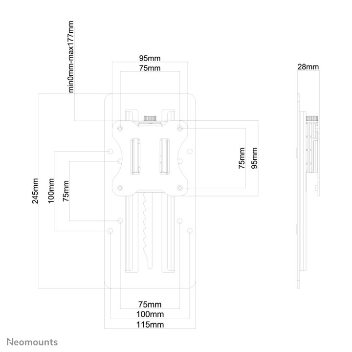 Neomounts FPMA-LIFT100 Adaptateur VESA réglable en hauteur - universel