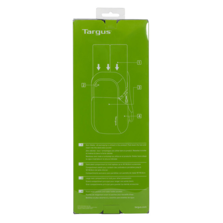 Targus Zero Waste sac à dos Sac à dos normal Noir Plastique recyclé